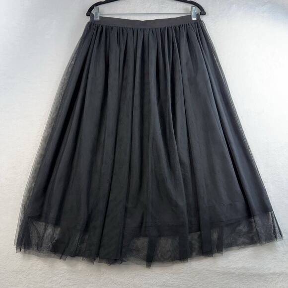 Divided H&M M Medium Midi Skirt Black Tulle Holiday Whimsigoth Fairycore Witchy - Picture 4 of 11
